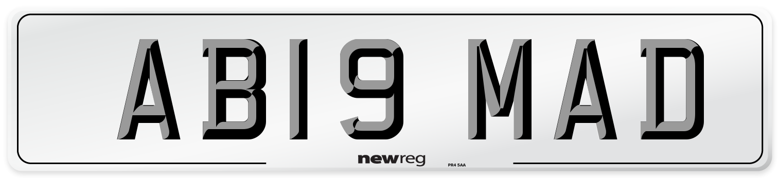 AB19 MAD Number Plate from New Reg